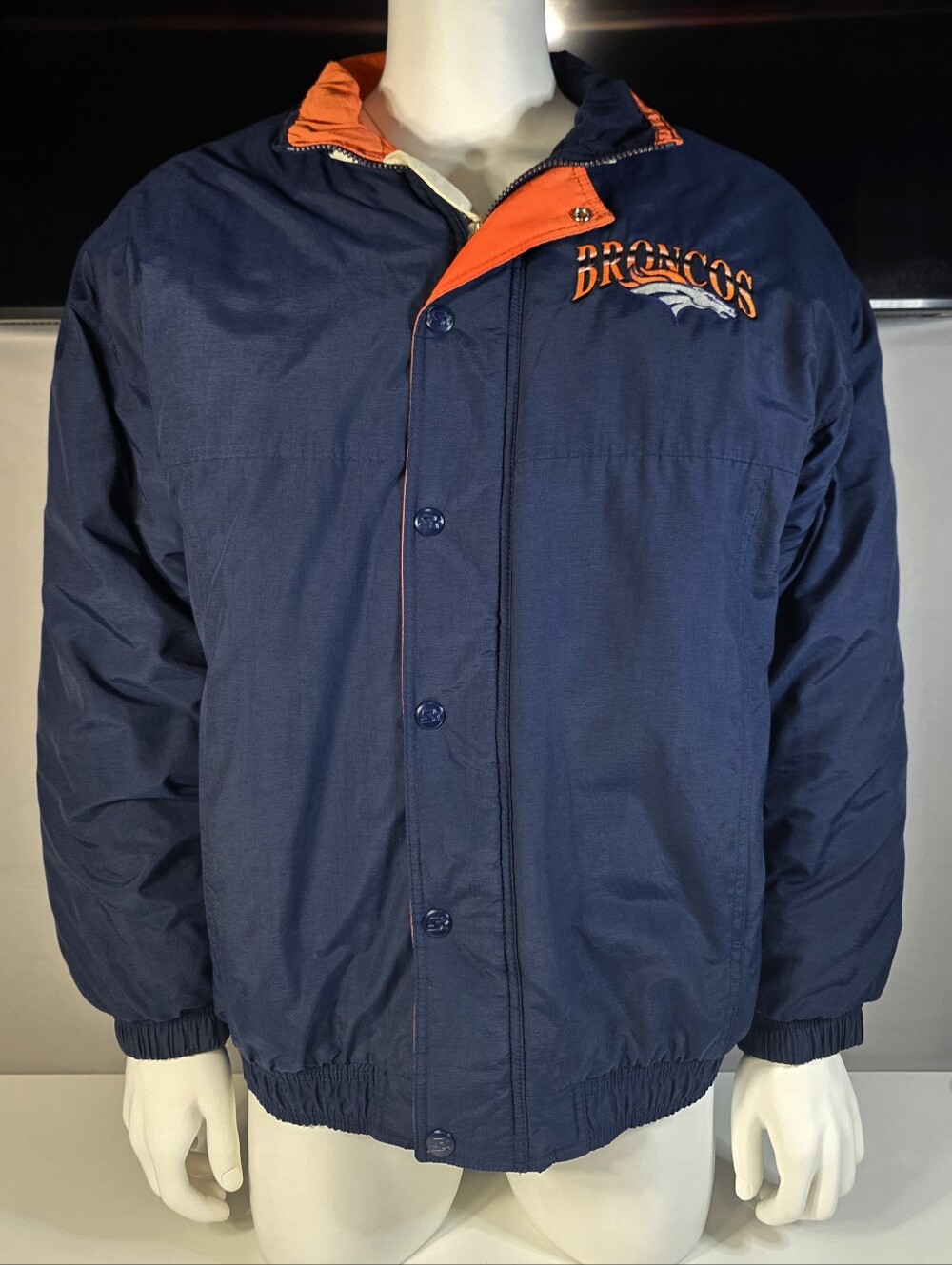 Vintage 1990s Denver Broncos NFL Starter Puffer Jacket Size Large